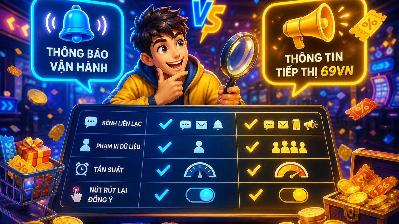 Muốn săn ưu đãi an tâm? Cách so sánh đồng ý nhận thông báo tiếp thị 69vn